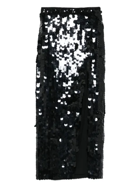 P.A.R.O.S.H. sequin-embellished slit skirt Black GOOD621541