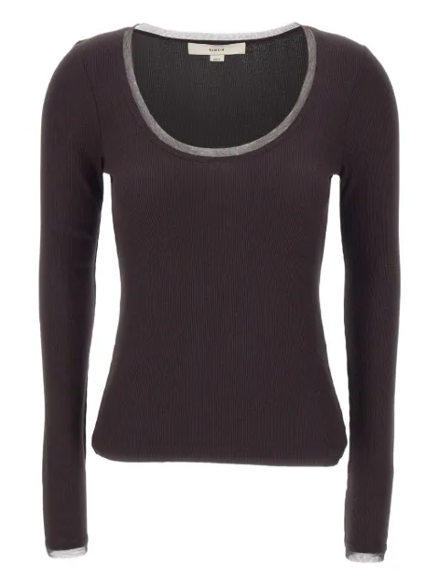 REMAIN mesh-trim T-shirt Purple 5024622232