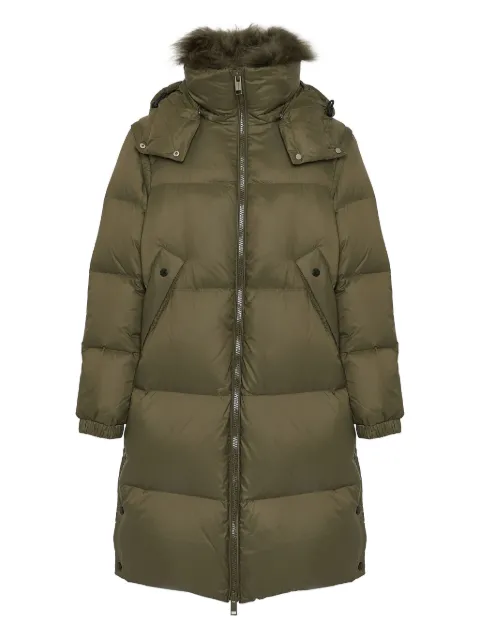 Yves Salomon lambshearling-trimmed hooded coat Green 23WFM06000M07W