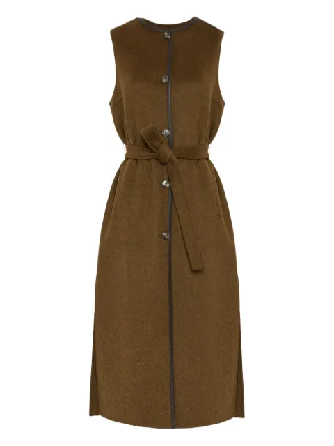 Yves Salomon belted button-fastening gilet Brown 26WYG00425CATL