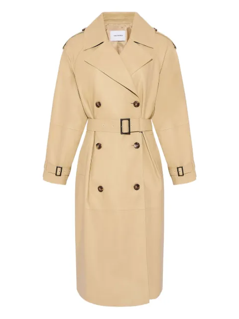 Yves Salomon belted leather trench coat Neutrals 24EYM21712APXX