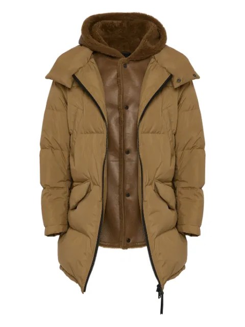 Yves Salomon shearling-lined hooded-down jacket 26WHM01594J17W
