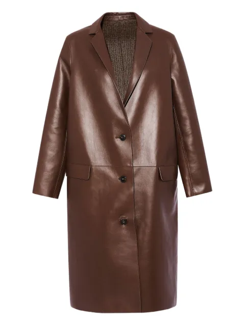 Yves Salomon panelled leather coat Brown 26WYM20610APTI