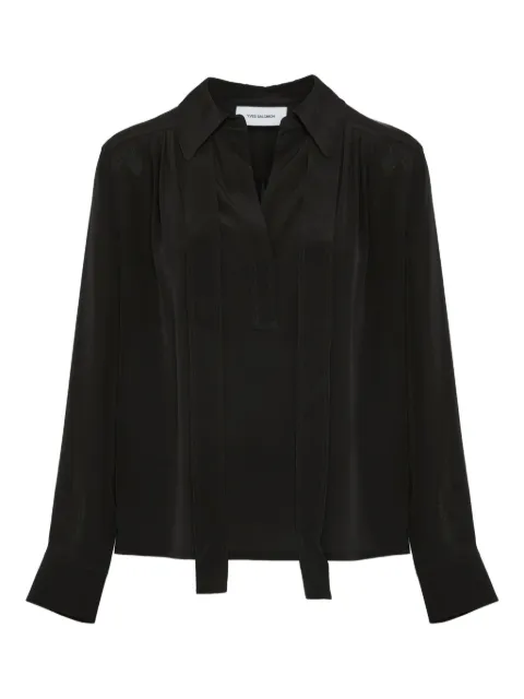 Yves Salomon tie-neck blouse Black 26WYH05262CRCH