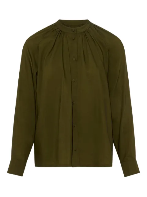 Yves Salomon pleated-neck shirt Green 26WYH05361VOLA