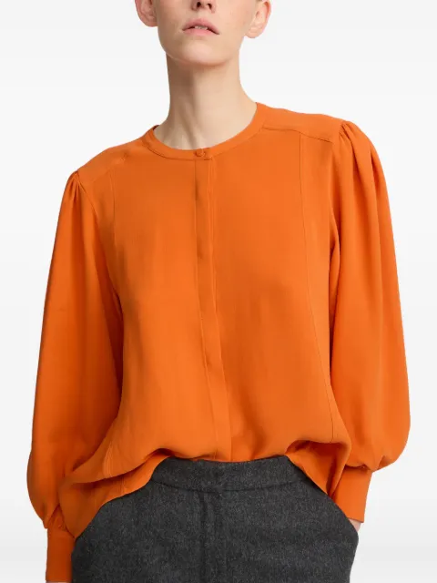 Yves Salomon puff-sleeve shirt Orange 26WYH05062CRSO