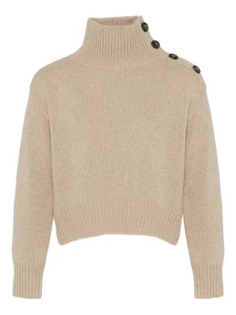 Yves Salomon high-neck buttoned sweater Neutrals 26WYH51249MA6W