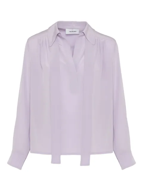 Yves Salomon tie-neck blouse Purple 26WYH05262CRCH