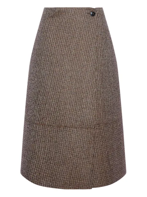 Yves Salomon leather wrap midi skirt Brown 26WYJ21276APTI