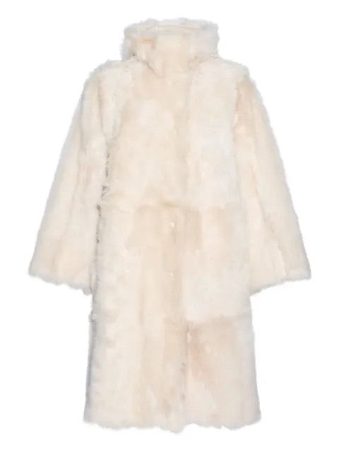 Yves Salomon Long Toscana coat White 26WFM60003TOSX