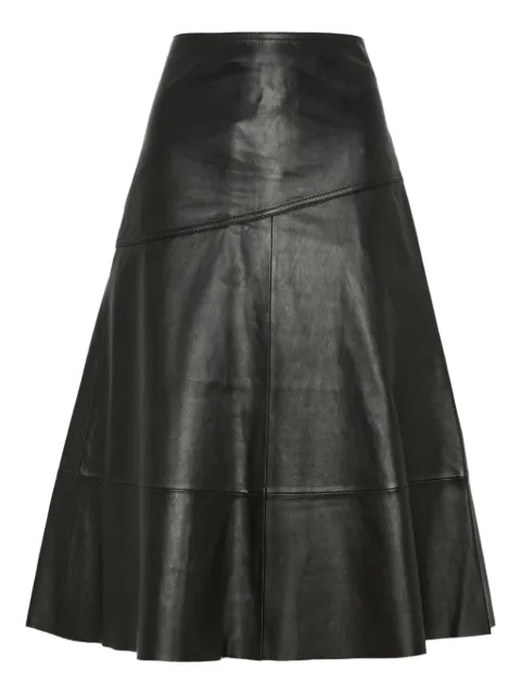 Yves Salomon flared leather midi skirt Black 26WYJ20475APXX