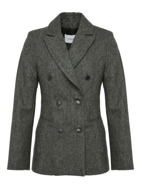 Yves Salomon double-breasted fitted jacket Grey 26WYV03070TIFL