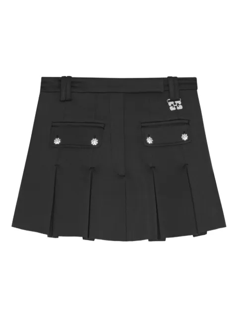 GANNI logo-plaque mini skirt Black W0517