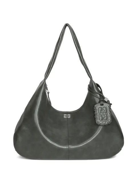 GANNI XXL leather shoulder bag Grey A6802