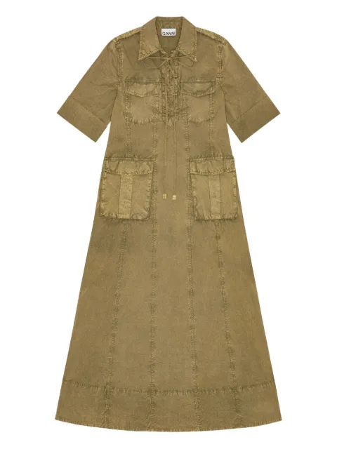 GANNI denim midi dress Green W0499
