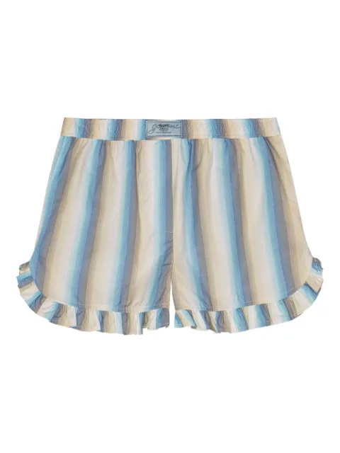 GANNI striped shorts Neutrals W0407