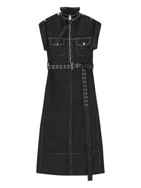 GANNI high-collar belted shirt dress Black W0691