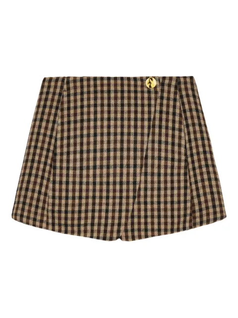 GANNI checked mini skirt Neutrals W0655