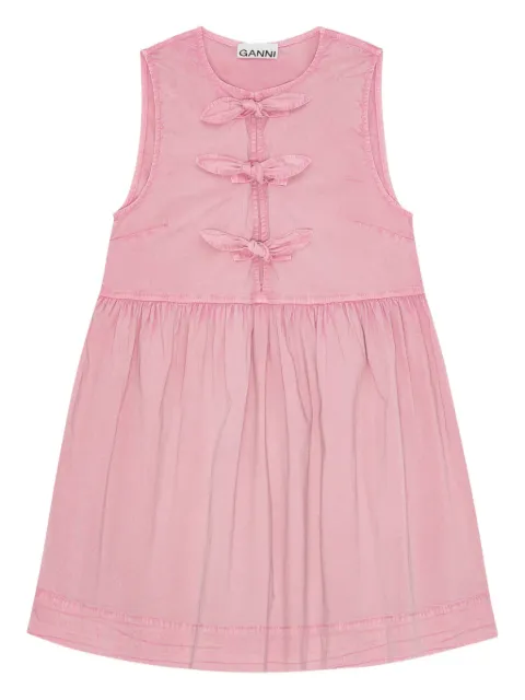 GANNI tie-front dress Pink W0883