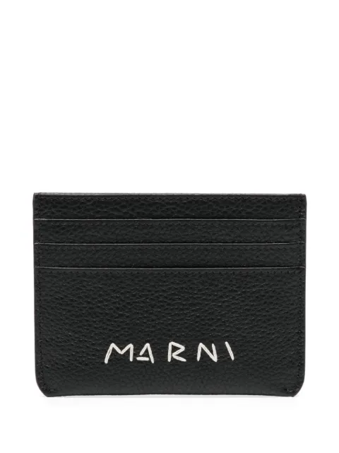 Marni logo-embroidered cardholder Black PFMO0115U0P6533