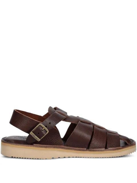 Fracap leather buckle sandals Brown D034