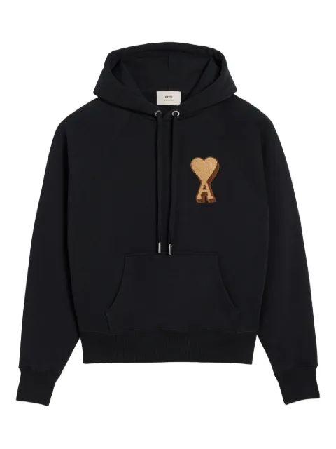 AMI Paris logo-embroidered hoodie Black 26AUSW770747