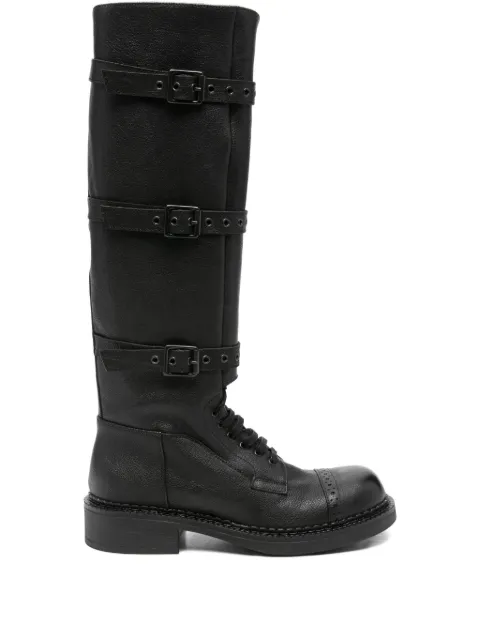 P.A.R.O.S.H. buckle-strap lace-up boots Black HIMSHOED060132