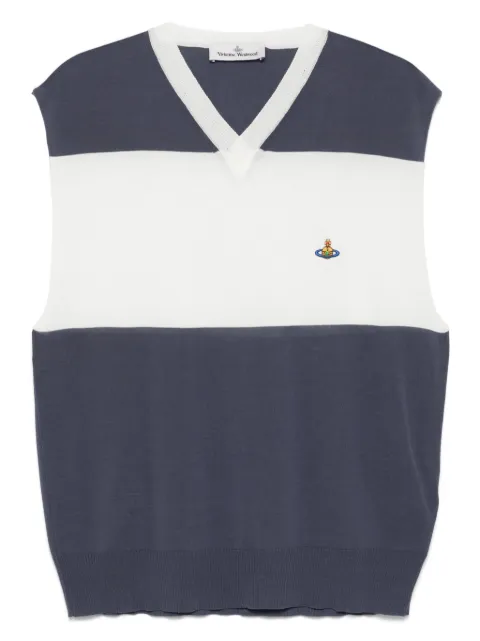 Vivienne Westwood V-neck striped vest Blue 2701002JY003F