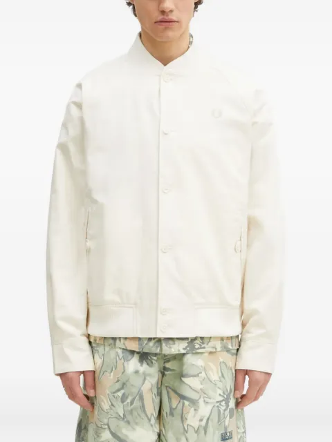 Fred Perry logo-embroidered shirt jacket White J9032