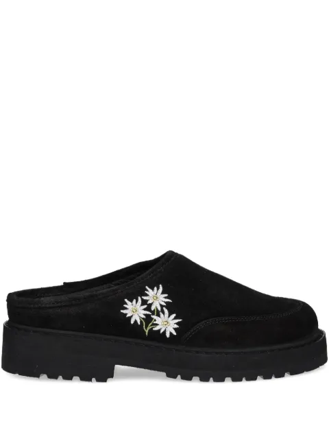 Diemme Maggiore Stella embroidered platform mules Black DI25SPMAWM06S006BLK