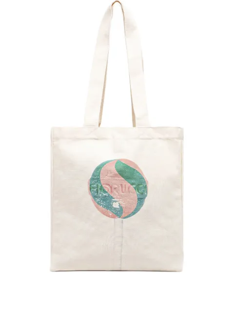 Fiorucci Lollipop Print Canvas tote bag White U02SPABA275CO03WH02