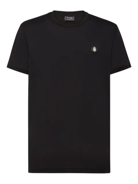 Billionaire round-neck logo-plaque t-shirt Black WAECMTK8343BTE004N