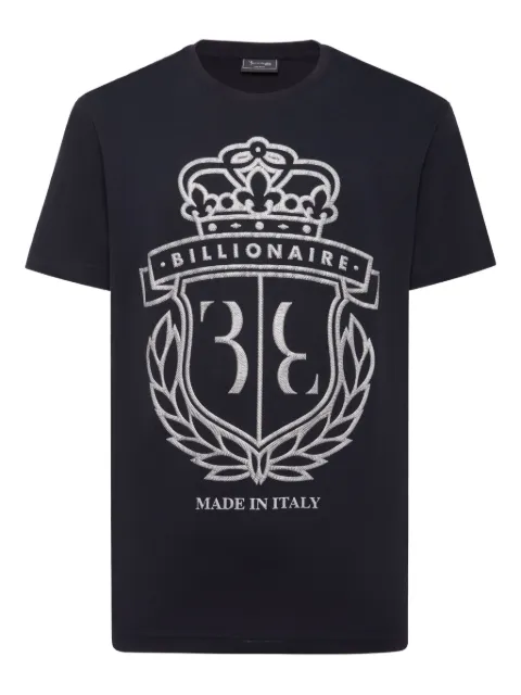 Billionaire Crest round-neck T-shirt Blue WAECMTK8340BTE014N