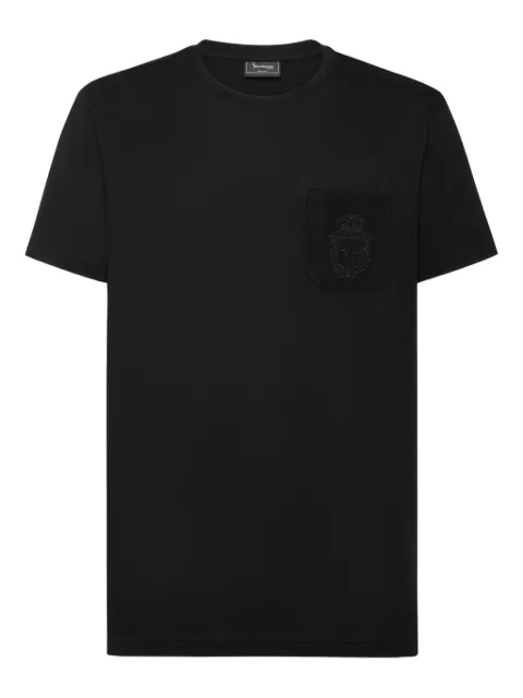 Billionaire Crest round-neck T-shirt Black WAECMTK8341BTE014N