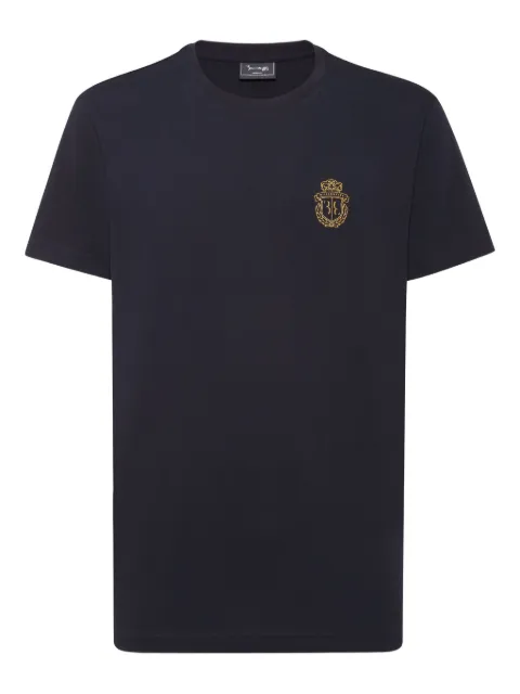 Billionaire Crest round-neck T-shirt Blue WAECMTK8337BTE014N