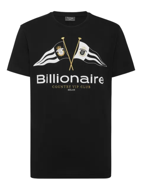 Billionaire Flags round-neck T-shirt Black WAECMTK8327BTE014N