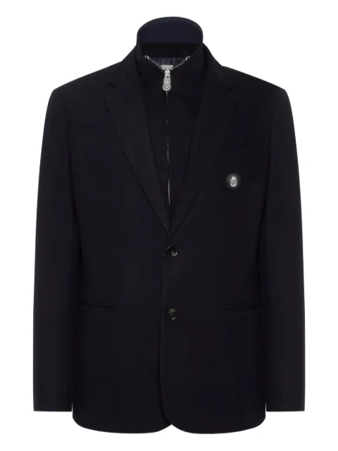 Billionaire logo-patch blazer Blue WAECMRF2024BTE004N