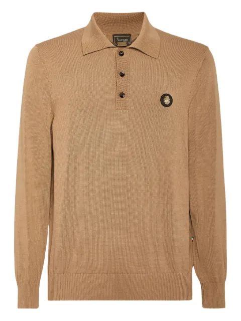 Billionaire logo-appliqué polo shirt Neutrals WAECMRK0108BTE004N
