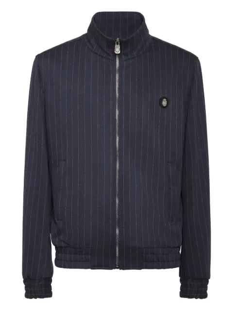 Billionaire pinstripe zip-up jacket Blue WAECMRB2825BTE004N