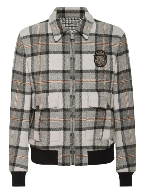 Billionaire check-pattern jacket Neutrals WAECMRB2824BTE025N