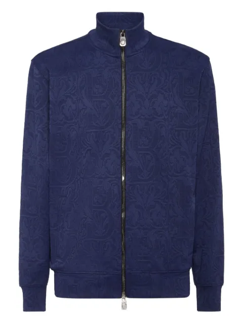 Billionaire jacquard zip-up sweatshirt Blue WAECMJB3728BTE005N