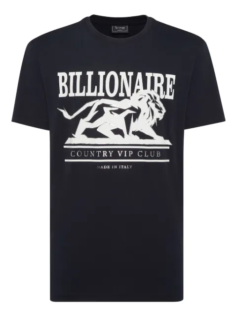 Billionaire logo-print round-neck T-shirt Blue OAECMTK8329BTE014N