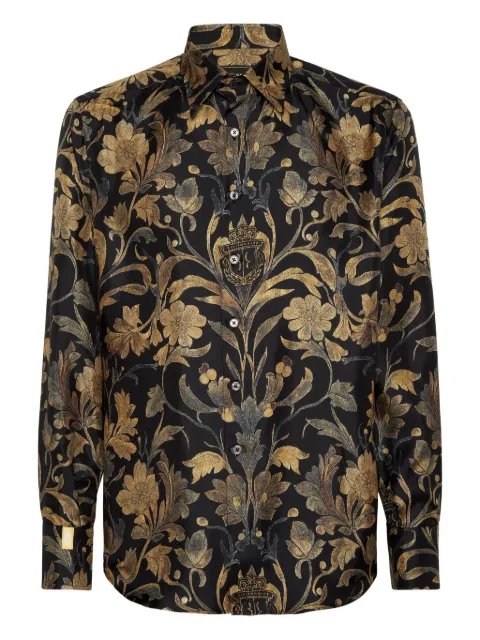 Billionaire Baroque-print shirt Gold OAECMRP2543BTE065N