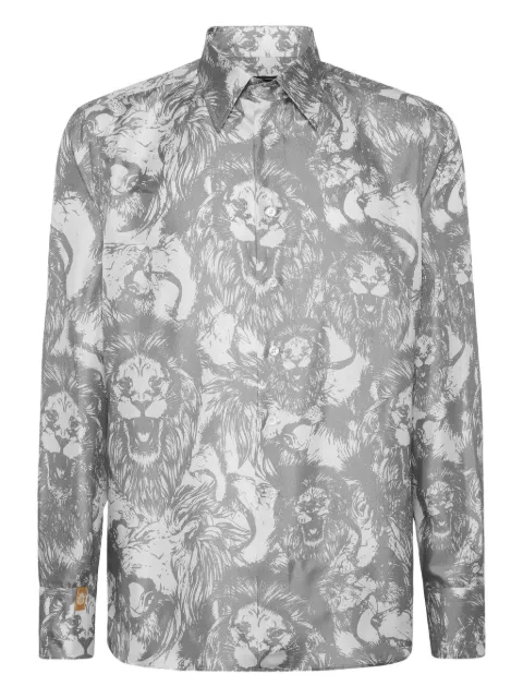 Billionaire lion-print shirt White OAECMRP2539BTE065N