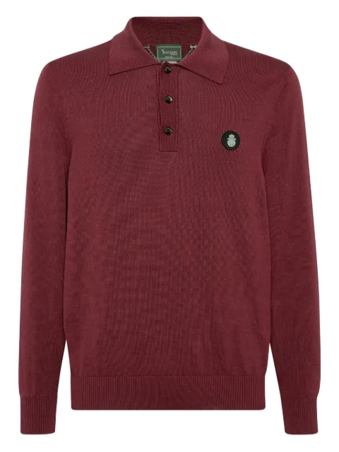 Billionaire long-sleeved logo polo shirt Red OAECMRK0108BTE004N