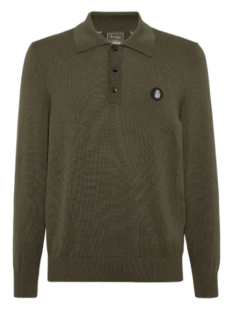 Billionaire long-sleeve polo shirt Green OAECMRK0108BTE004N