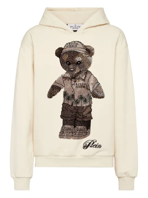 Philipp Plein Teddy Beach crystal hoodie Neutrals FAECWJB1897PTE004N