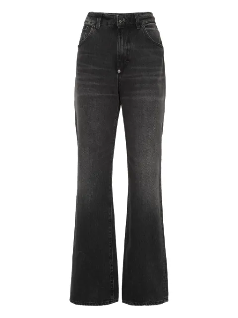 Philipp Plein whiskering-effect jeans Black FAECWDT2826PDE004N