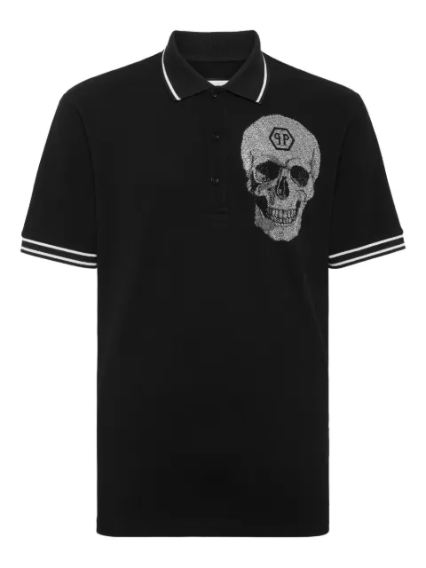 Philipp Plein crystal-embellished polo shirt Black FAECMTK8575PTE179N