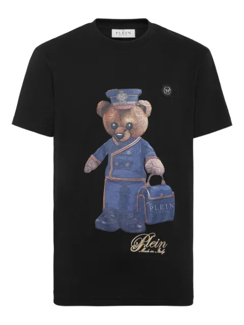 Philipp Plein Teddy Bear-print cotton T-shirt Black FAECMTK8520PJY002N